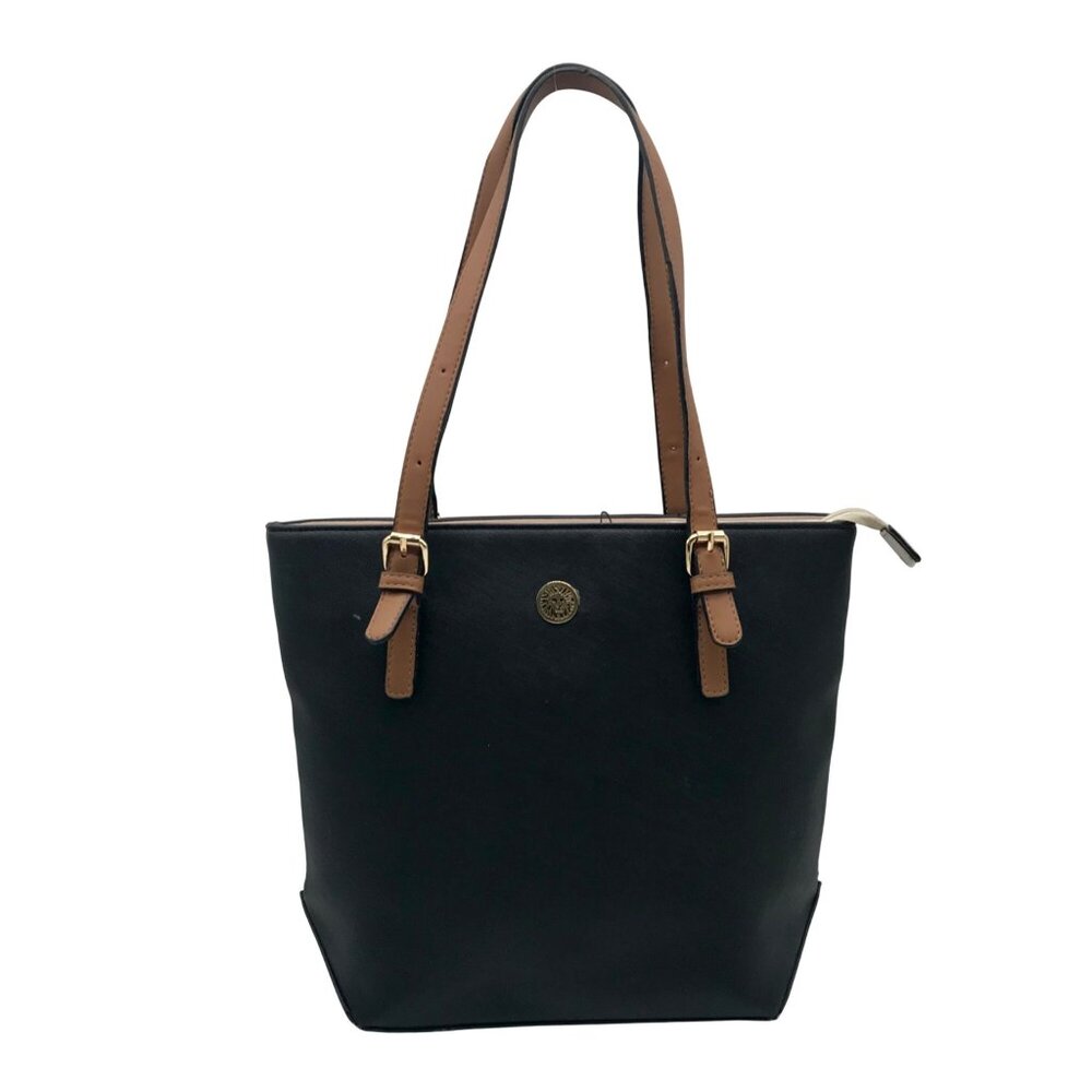 Anne Klein Black Faux Leather Shoulder Bag